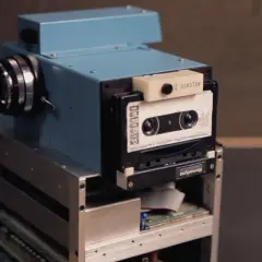 Pierwszy aparat cyfrowy, prototyp z lat 70. z taśmą magnetofonową jako nośnikiem danych.