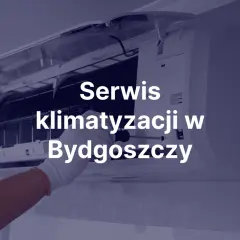Serwis klimatyzacji w Bydgoszczy, ręka w rękawiczce naprawia urządzenie.