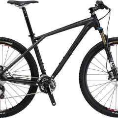 Sleek black GT Zaskar Carbon mountain bike with Kenda tires, Fox suspension fork, and WTB saddle, ready for any trail.