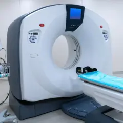 Nowoczesny aparat do tomografii komputerowej, gotowy do wykonania badania tomografia z kontrastem.
