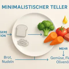 Minimalistyczny talerz: mniej chleba i makaronu, więcej warzyw, mięsa i oliwy. To zasada diety low carb.