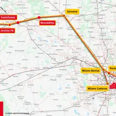 Trasa Malpensa Express: Lotnisko Malpensa, Castellanza, Busto Arsizio FN, Milano Bovisa, Porta Garibaldi, Milano Centrale, Milano Cadorna.
