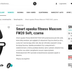 Czarna smart opaska fitness Maxcom FW20 Soft, idealna do monitorowania aktywności i zdrowia.