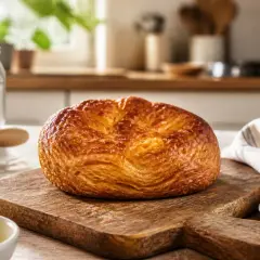 Une belle composition de kouign amann doré, prêt à être dégusté.