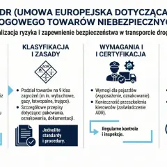 ADR to umowa regulująca przewóz towarów niebezpiecznych. Wyjaśnia, czym jest ADR, jego klasyfikację, wymagania i korzyści.