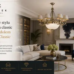 Ekskluzywny salon w stylu modern classic z żyrandolem Kutek Classic. Polski producent żyrandoli tworzy ponadczasową elegancję.