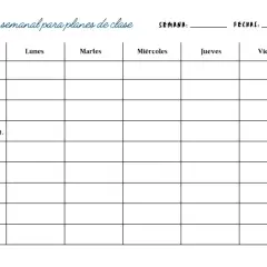 Calendario para rellenar con horas y días de la semana, decorado con dibujos de surf y flores.