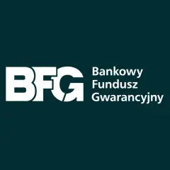 Logo BFG - Bankowy Fundusz Gwarancyjny. To instytucja, która chroni depozyty w bankach.
