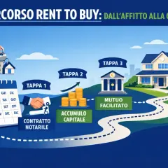 Percorso Rent to Buy: dal contratto notarile all'accumulo capitale e mutuo facilitato, per arrivare alla casa. Un percorso simile a una vendita con patto di riscatto.
