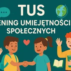TUS: Trening Umiejętności Społecznych dla dzieci. Uśmiechnięci mali przyjaciele uczą się współpracy i komunikacji.