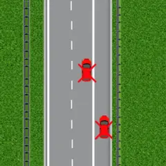 Dwa czerwone samochody zaparkowane na poboczu drogi, jeden za drugim.