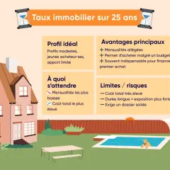 Maison avec piscine, résumé des avantages et risques pour emprunter sur 25 ans.