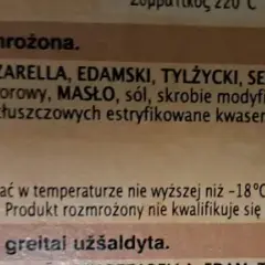 Pizza Guseppe 4 sery, głęboko mrożona, z flagą Polski.