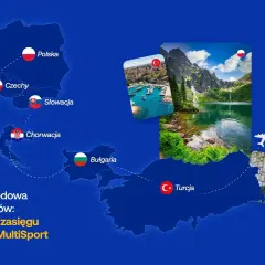 Mapa Europy z zaznaczonymi krajami: Polska, Czechy, Słowacja, Chorwacja, Bułgaria, Turcja.