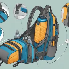 So befestigst du deine Trinkblase im Rucksack. Der Schlauch führt zum Mundstück, damit du unterwegs trinken kannst.