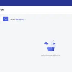 Panel boczny z listą deklaracji, zaznaczone "Deklaracje VAT-9M". Przycisk "Dodaj deklarację" i pole wyszukiwania.