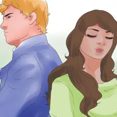 Coppia distante dopo un litigio. Lei chiude gli occhi, lui guarda altrove. Un'immagine che suggerisce come farsi cercare dopo un litigio, con un po' di spazio e riflessione.