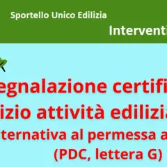 Edificio verde con SCIA, segnalazione certificata di inizio attività edilizia, alternativa al permesso di costruire.