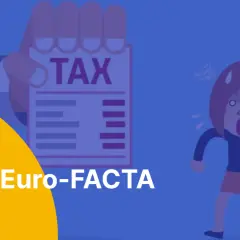 Przerażona osoba ucieka przed podatkami. CRS/Euro-FACTA - co to za nowe obciążenie?