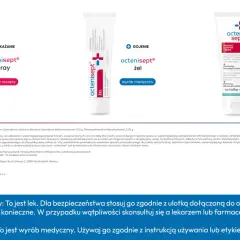 Octenisept spray i żel do dezynfekcji ran. Spray do odkażania skóry i małych ran, żel do gojenia.