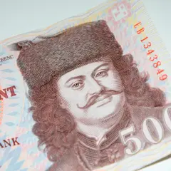 Portret II. Rákócziego Ferenca na banknocie 500 forintów. To waluta na Węgrzech, symbol bogatej historii kraju.