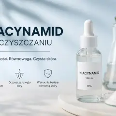 Serum z niacynamidem do oczyszczania skóry. Reguluje sebum, oczyszcza pory i wzmacnia barierę ochronną. Skuteczność, równowaga, czysta skóra.