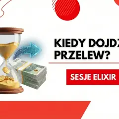 Kiedy przelew alior? Klepsydra z pieniędzmi i strzałka symbolizują czas oczekiwania na sesje przychodzące.