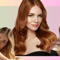 Mujeres con cabello teñido de rojo, rubio y castaño claro. El tinte con amoniaco permite estos vibrantes cambios de color.