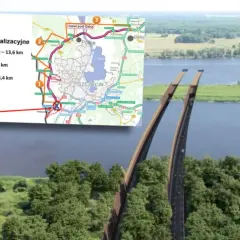 Mapa i wizualizacja pokazują budowę zachodniej obwodnicy Szczecina, w tym tunel pod Odrą i nowy węzeł.