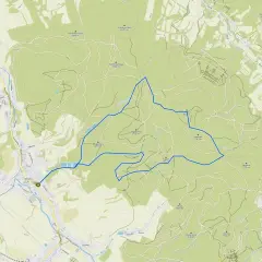 Mapa turystyczna z zaznaczoną trasą. Gdzie są Góry Sowie? Widoczne szczyty: Jaworek (781 m), Jagodziniec (702 m), Moszna (771 m).