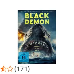 Ein riesiger Hai, "the black demon", bricht aus dem Wasser, um eine Ölplattform anzugreifen. Ein Mensch kämpft ums Überleben.