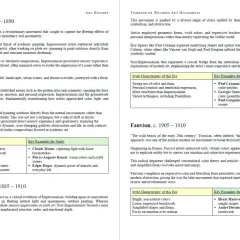 A timeline of Western art movements, including Impressionism, Post-Impressionism, and Fauvism, detailing their characteristics and key artists.