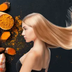 La cúrcuma para el cabello: raíces, polvo y una melena rubia radiante.