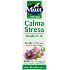 Integratore alimentare Matt Calma Stress, con estratti naturali per ritrovare l'equilibrio mentale e il benessere.
