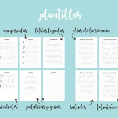 Plantillas de lettering gratis para practicar minúsculas, mayúsculas, números, palabras y más.