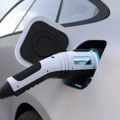Ładowanie samochodu elektrycznego. Wtyczka podłączona, wskaźnik pokazuje "FULL". Czy ładowanie samochodu elektrycznego jest darmowe? To zależy.