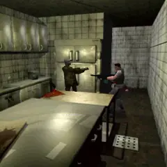 Mroczny korytarz, zombiak i uzbrojony bohater. Klasyczny survival horror.