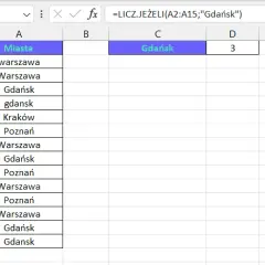 Jak w Excelu policzyć ile razy występuje dana wartość w prosty sposób