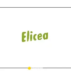 Zielone, stylizowane litery tworzą napis "Elicea".
