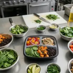 Gotowe posiłki do pudełka, idealne dla osób szukających zdrowej diety pudełkowej w Grudziądzu.