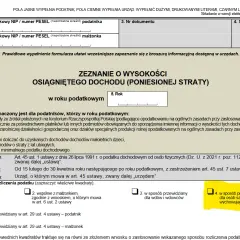 Formularz PIT-37, sekcja wyboru sposobu rozliczenia podatku. Zaznaczono opcję "w sposób przewidziany dla osób samotnie wychowujących dzieci".