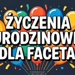 Kolorowe balony i konfetti tworzą radosną atmosferę dla życzeń urodzinowych dla mężczyzny.