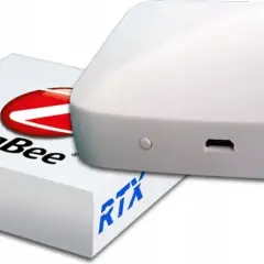 Biały hub ZigBee z logo Tuya Smart, gotowy do stworzenia inteligentnego domu.