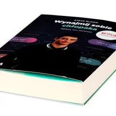 Okładka książki "Wynajmij sobie chłopaka" ze Steve'em Bloomem. Na okładce młody mężczyzna i opcje wyboru: "Bad Boy", "Tennis Star", "Talkative".