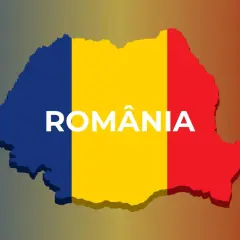 Mapa Rumunii z flagą narodową. Odpowiedź na pytanie: czy Rumunia jest w Unii? Tak, Rumunia jest członkiem Unii Europejskiej.