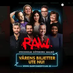 En grupp glada komiker från Raw Comedy Club i Stockholm. Vårens biljetter är ute nu!