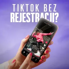 Dłoń trzyma smartfon z otwartym TikTokiem, pokazującym taniec hip-hop. Możliwy **tiktok za darmo bez instalowania**?