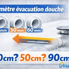 Comparaison des diamètres d'évacuation douche : 40, 50, 60 mm. Quelle distance pour votre évacuation ?