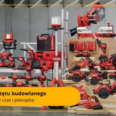 Duży wybór profesjonalnego sprzętu budowlanego Hilti. Wiertarki, piły, szlifierki i inne narzędzia czekają na wynajem.