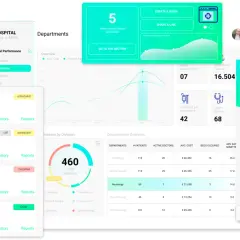 Interfaccia di un software cartella clinica con appuntamenti, statistiche e farmaci.